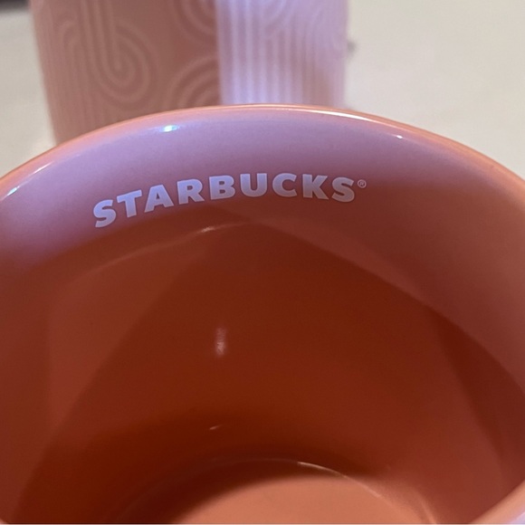 Starbucks Pastel Pink Ceramic Curved Mug Set 14oz - Picture 4 of 10
